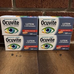 4 Pack B & L Ocuvite Lutein Eye Vitamin & Mineral Tablets 120 ct each Exp 9/26+
