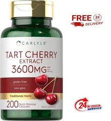 Tart Cherry Capsules | 3600mg Extract | 200 Count | by Carlyle