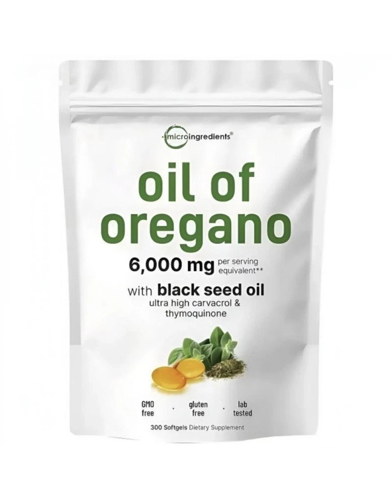 2 in 1 Oil of Oregano & Black Seed Softgels Count,Immune Support,with Carvacrol