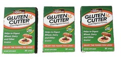 Healthy Digestives Gluten Cutter Helps Digest Grains 30 Capsules 3 Pack Exp 2/28