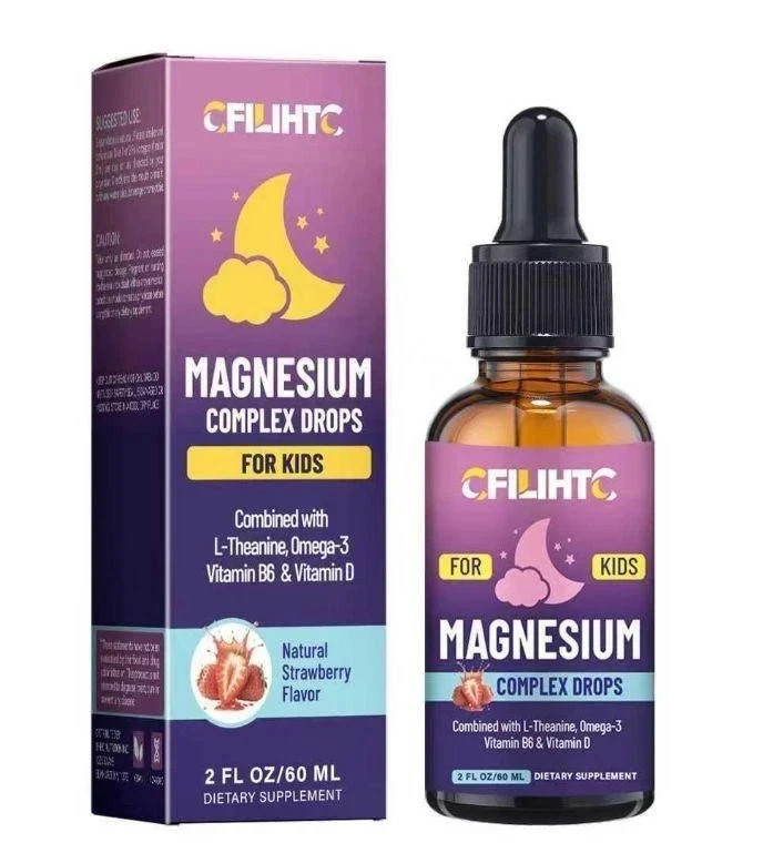 FILIHTC Kids Magnesium Complex Drops, Strawberry Flavor, 2 FL OZ/60 ML