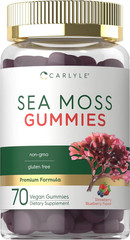 Sea Moss Gummies | 70 Count | Strawberry Blueberry Flavor | Vegan, Non-Gmo, Glut