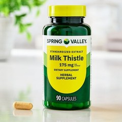 Spring Valley Milk Thistle Extract 175mg Dietary Supplement Capsules, 90 Count