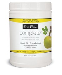 Bon Vital Complete Massage Creme, 1/2-Gallon, Unscented Non-Greasy Cream with…
