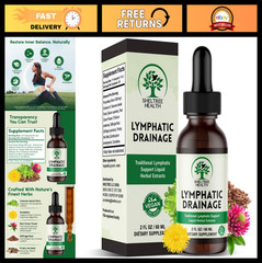 Organic Lymphatic Drainage Drops 2 Fl Oz | Vegan Non-GMO Cleavers Red Clover Dan