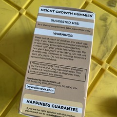 Wellanova Height Growth Gummies 60 Gummies Watermelon Exp 9/27