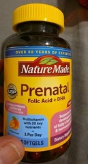 Nature Made Prenatal Folic Acid + DHA Multivitamin – 90 Softgels – Exp 09/2026