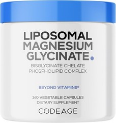 Codeage Liposomal Magnesium Glycinate 240 Count (Pack of 1), No Color