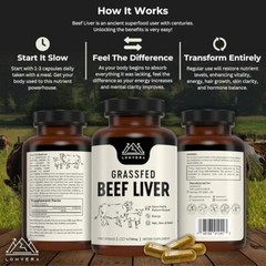 Grass Lonvera Fed Beef Liver Capsules | Dessicated Liver Supplement | Freeze