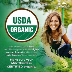 Organic Milk Thistle Extract 30:1, 80% Silymarin, 120 Vegan Capsules – Liver Sup