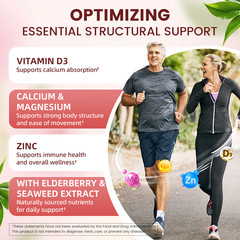 (2Pack) Calcium Magnesium Zinc Gummies For Bone Health Muscle Improvement