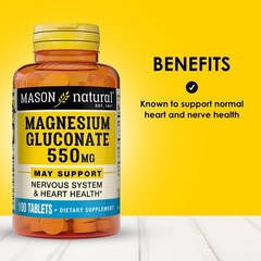 Magnesium Gluconate 550 mg, Heart Support, 100 Day Supply