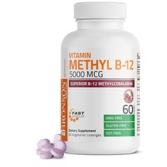 Bronson Methyl B12 5000 mcg Vitamin Methylcobalamin 60 Count (Pack of 1)