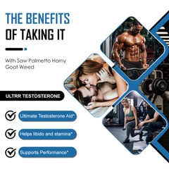 Testosterone Booster Chrysin Low Test Boost Natural Tribulus Terrestris 180 Caps