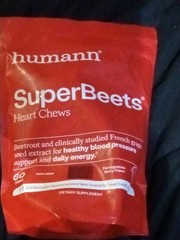 Humann Superbeets Heart Chews – 60 Chews 500mg exp.06/27 FREE SHIPPING
