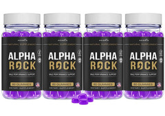 (4 Pack) Alpha Rock Male Gummies, Male Support Formula AlphaRockMale Gummies