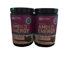 Lot Of 2 Optimum Nutrition Essential Amino Energy Grape 9.5oz 60 Servings