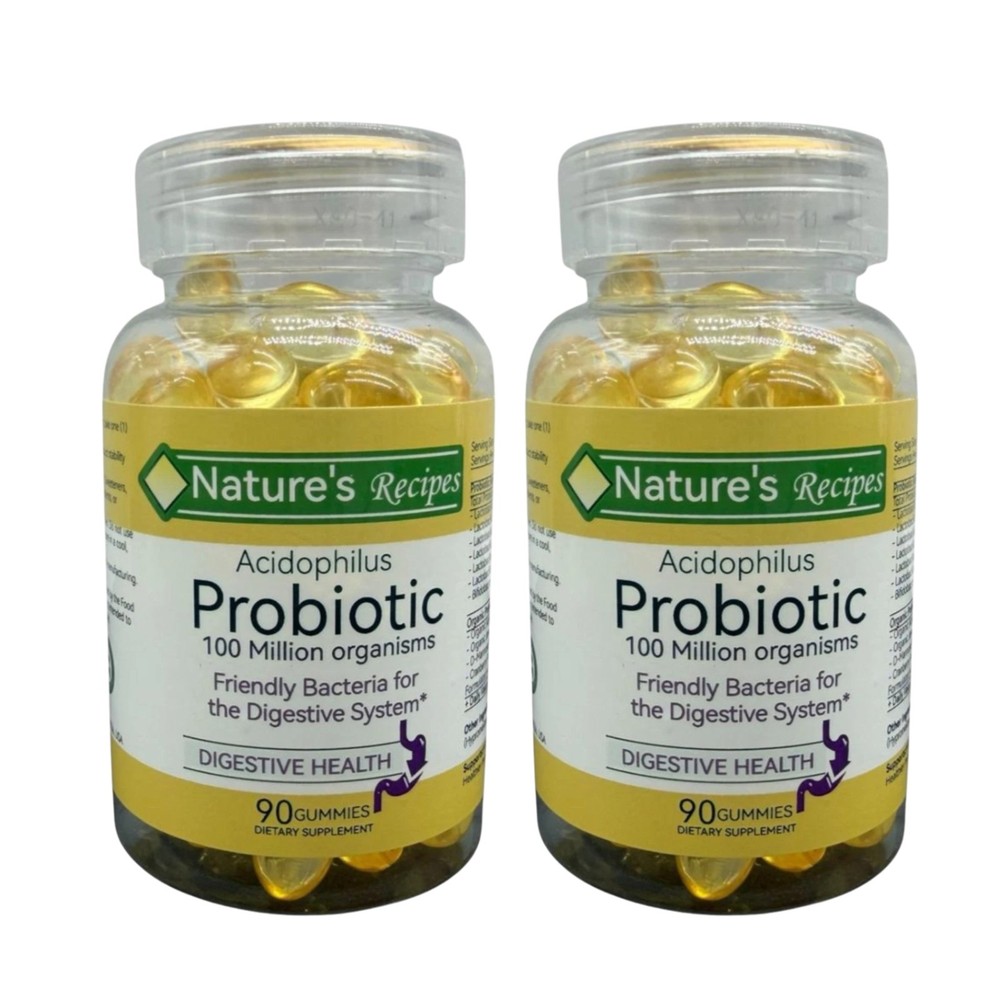 Nature’s Recipes Acidophilus Probiotic Digestive Health 90 gummys Lot of 2 01/27