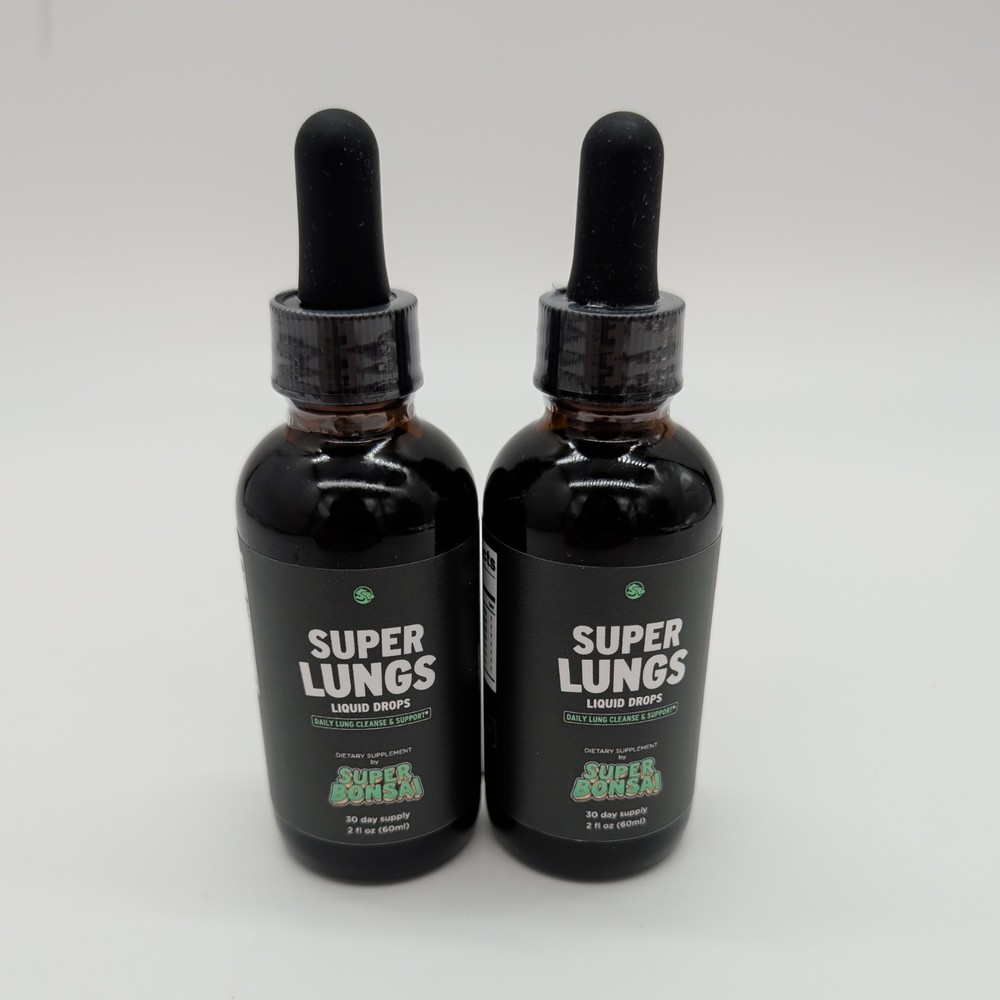 SuperBonsai Super Lungs Mullein Drops–Herbal Lung Support Tincture -Bundle of 2