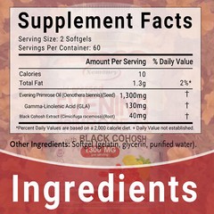 Evening Primrose Oil Capsules 1300mg – Healthy Skin Supports, Hormonal Balance