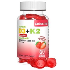 Vegan Vitamin D3 + K2 Gummy Supplements – 1000iu D3 + 50mcg Mk7 – 60 Gummies