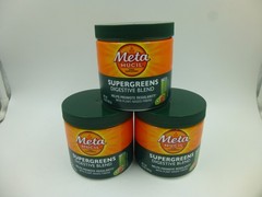 (3) Metamucil Supergreens Digestive Blend Fiber Supplement 5.5 oz Kiwi Apple