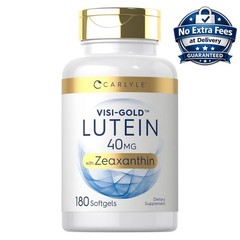 Lutein 40 mg with Zeaxanthin (Marigold Petal Extract) 180 Softgels, 180 Servings