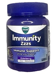 Vicks Zzzs Immune Support While You Sleep 28 Gummies Elderberry DISCONTINUED