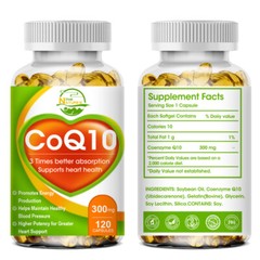 Nature’s Live CoQ10 Softgels- Supports Heart Health Non-GMO, 300mg, 120 Capsules