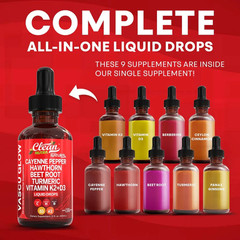 3Pack Cayenne Pepper Hawthorn Beet Root Turmeric Vitamin K2+D3 Liquid Drops