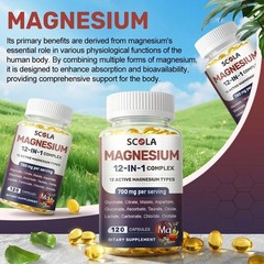 Magnesium 12 in 1 Complex – Magnesium Glycinate Citrate Malate Aspartate Taurate