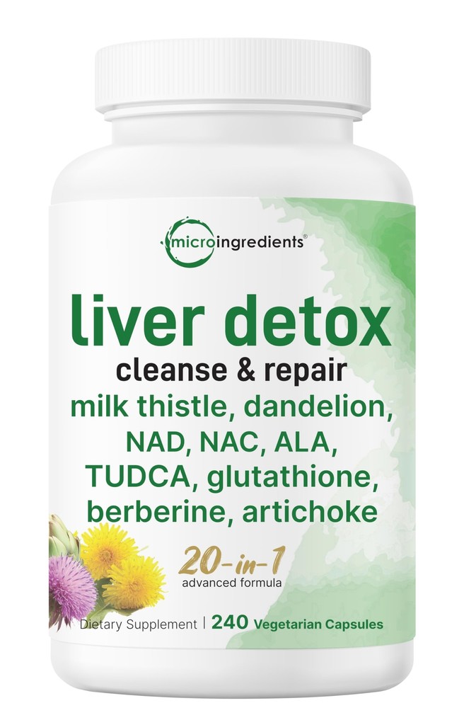 Liver Detox, 240 Veggie Capsules|20-in-1 Premium Complex Liver Cleanse & Repair