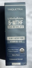 L Methyl Folate Plus B9 B12 Berry Flavor 1 fl Oz 60 Servings – Exp 07/2027 NIB