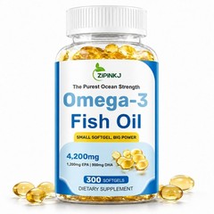 Omega-3 Fish Oil 4200mg, Burpless Mini Softgels, Wild-Caught, 300 Count | Tri…
