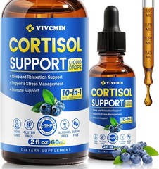10-in-1 Cortisol Reducer with Ashwagandha – Mood & Sleep Support Drops, 2 Fl Oz