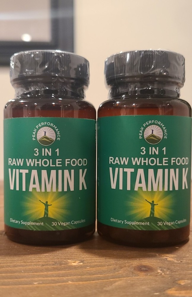 Peak Performance 3 in 1 Raw Whole Food Vitamin K – 30 Capsules, Expires 1/2025