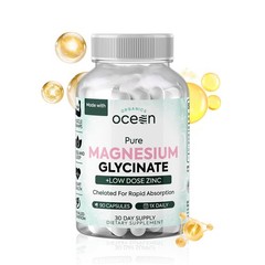 Organics Ocean Pure Magnesium Glycinate With Zinc – Strength Chelated- 90 CT