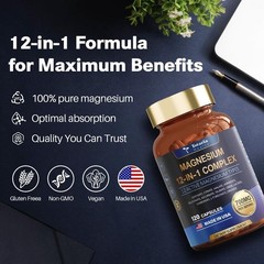 12 Complex 1 in 700mg – Magnesium Citrate Malate Taurate Totaria Glycinate