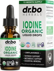 Iodine Liquid Drops Potassium Iodide – 1 Year Supply Pure Clear Organic Iodine D