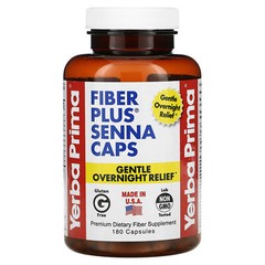 Yerba Prima Fiber Plus Caps 180 Capsules Gluten-Free, No Artificial Colors, No