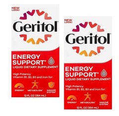 Pack Of 2 Geritol Liquid B-Vitamins & Iron Supplement 12 fl oz ( 354 ml ) NEW