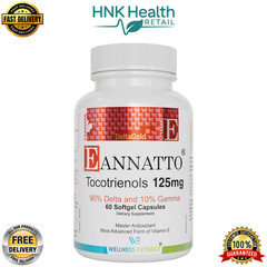 WELLNESS EXTRACT Eannatto Tocotrienols Vitamin E Supplements – 125MG, 60 Softgel