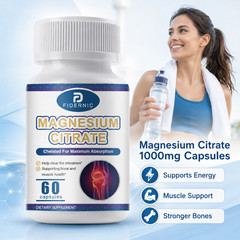 Magnesium Citrate 1000mg 60 Capsules Energy Muscle Bone Support