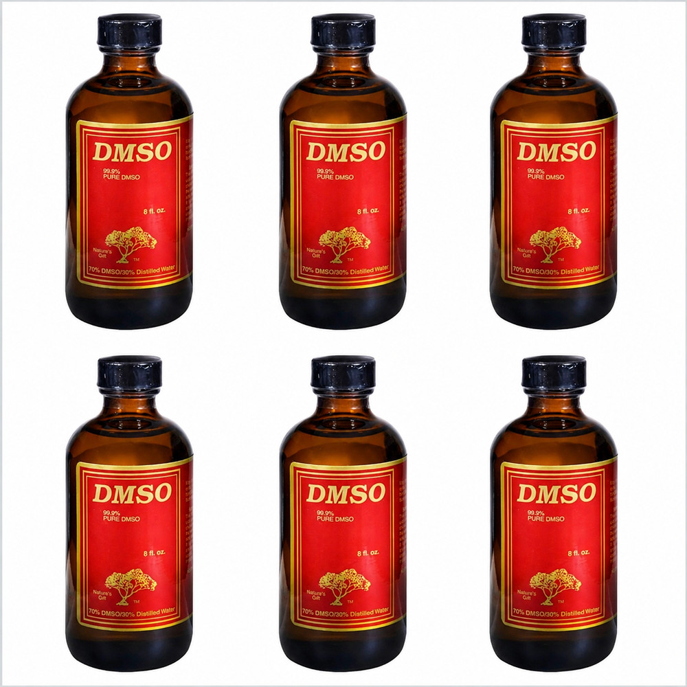 99.9% Pure DMSO Liquid; 70% DMSO and 30% Distilled Water – 8 fl. Oz ((Pack of 6)