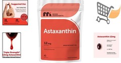 Astaxanthin Softgels 12mg MCT Oil Antioxidant Supplement 45 Count
