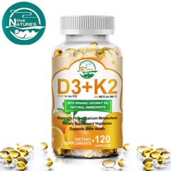 Vitamin D3 with K2 D3 5000IU and K2 200mcg 120 Vegetarian Capsules High Strength