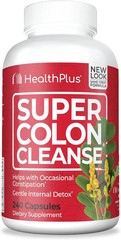 Health Plus Super Colon Cleanse Constipation Relief Capsules 240 Ct Pack of 2