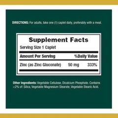 NATURES BOUNTY ZINC ~ Supports Immune Health 50mg 400 ct Caplets ~ Exp 06/2027