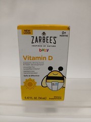 Zarbee’s Baby Vitamin D Supplement, Drug-Free, 0.47 fl oz
