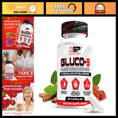 Blood Sugar Support Supplement – Natural Glucose Control, Energy Boost, 60 Capsu
